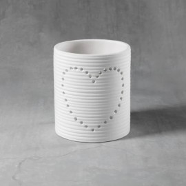 Ceramic Bisque Tin Can Heart Votive Ceramic Bisque Tin Can Heart Votive